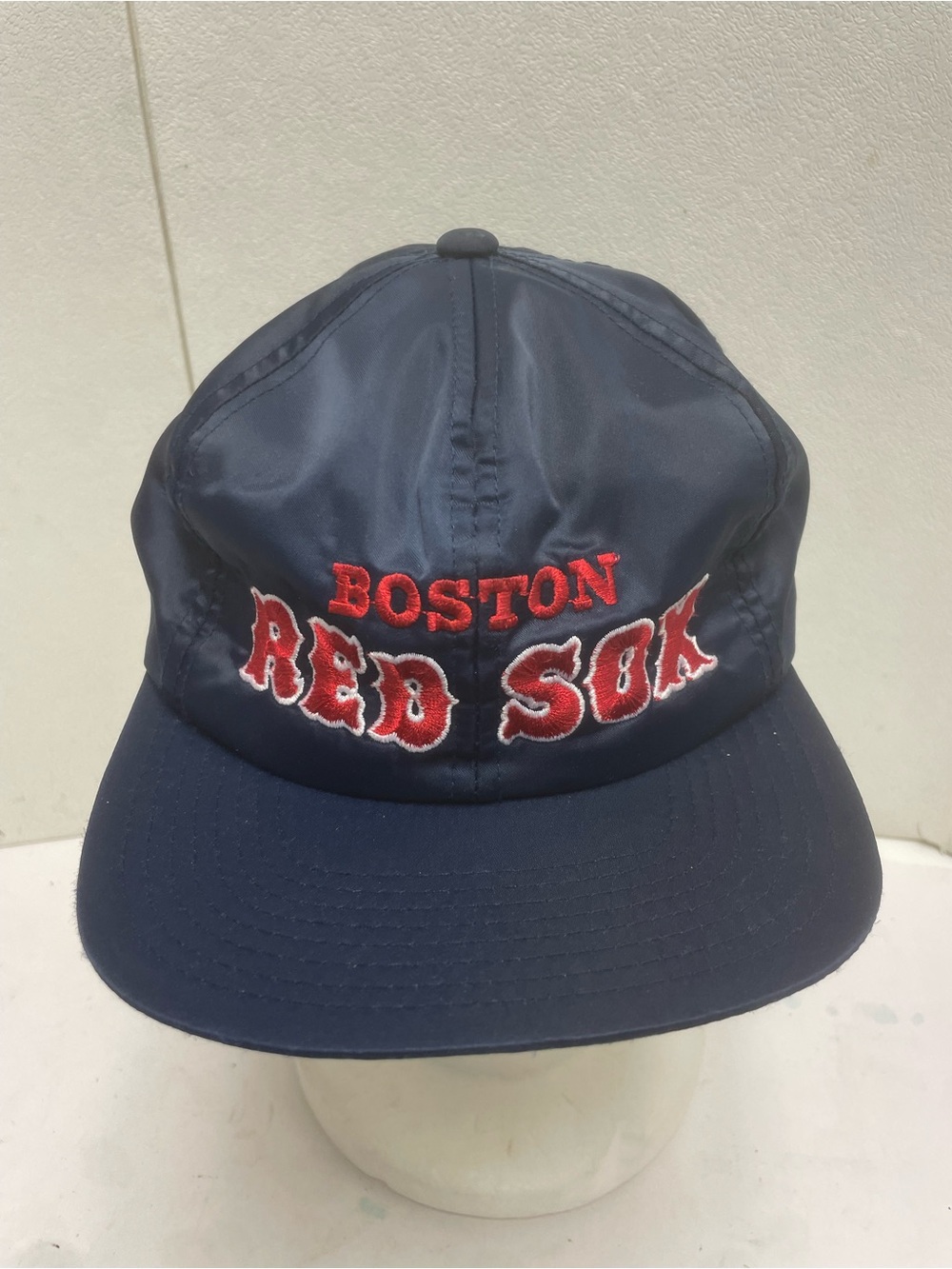 Vintage BOSTON RED SOX 80s SNAPBACK BASEBALL Hat CAP TWINS Ent. Satin Spell Out